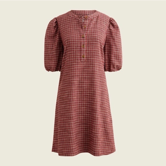 J.Crew Popover dress in brushed flannel. Size XS but it fits like a S/M. - Picture 5 of 6
